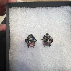 Elegant Black and Silver Crystal Earrings